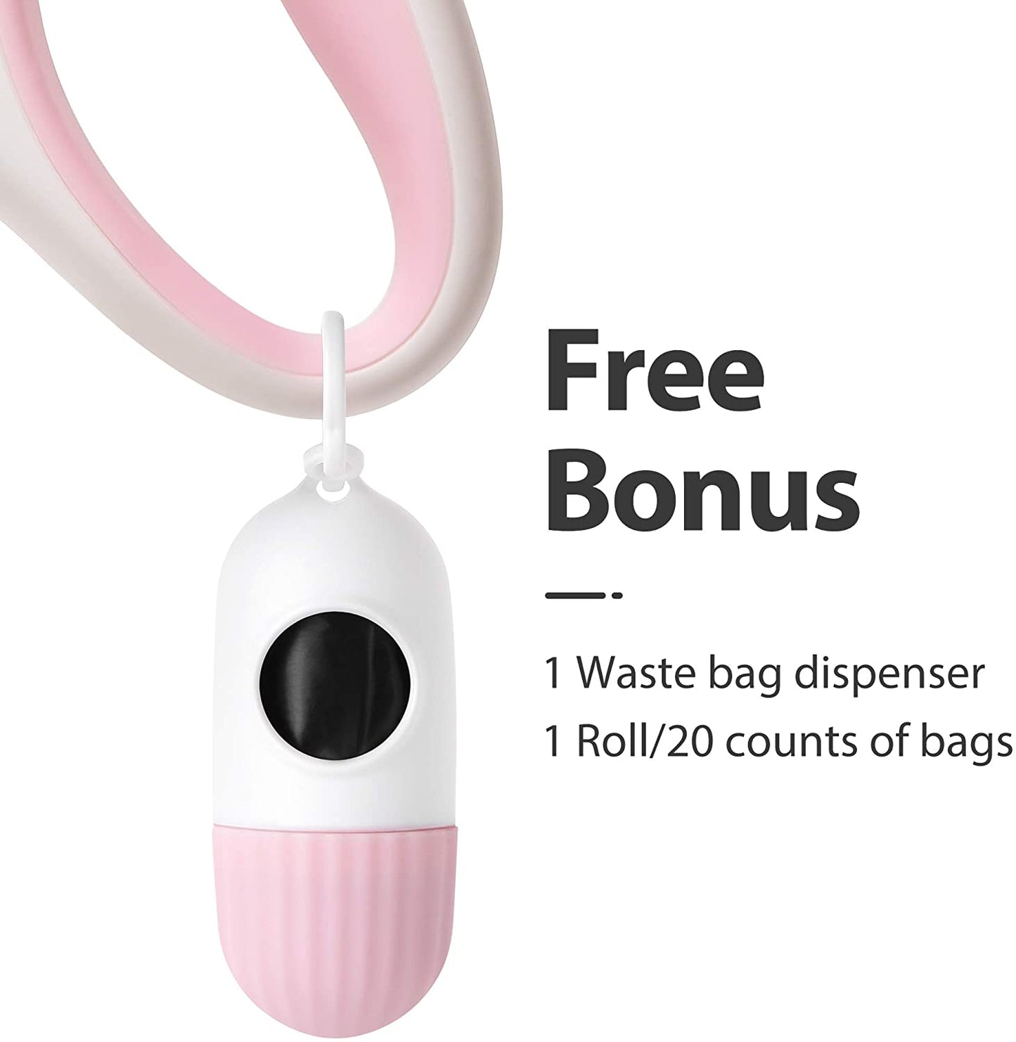 10 Ft Retractable Dog Leash with Waste Bag Dispenser – Tangle-Free, Reflective Leash for Cats & X-Small Dogs up to 18 lbs – Anti-Slip Handle, Includes Poop Bags (XS, White)