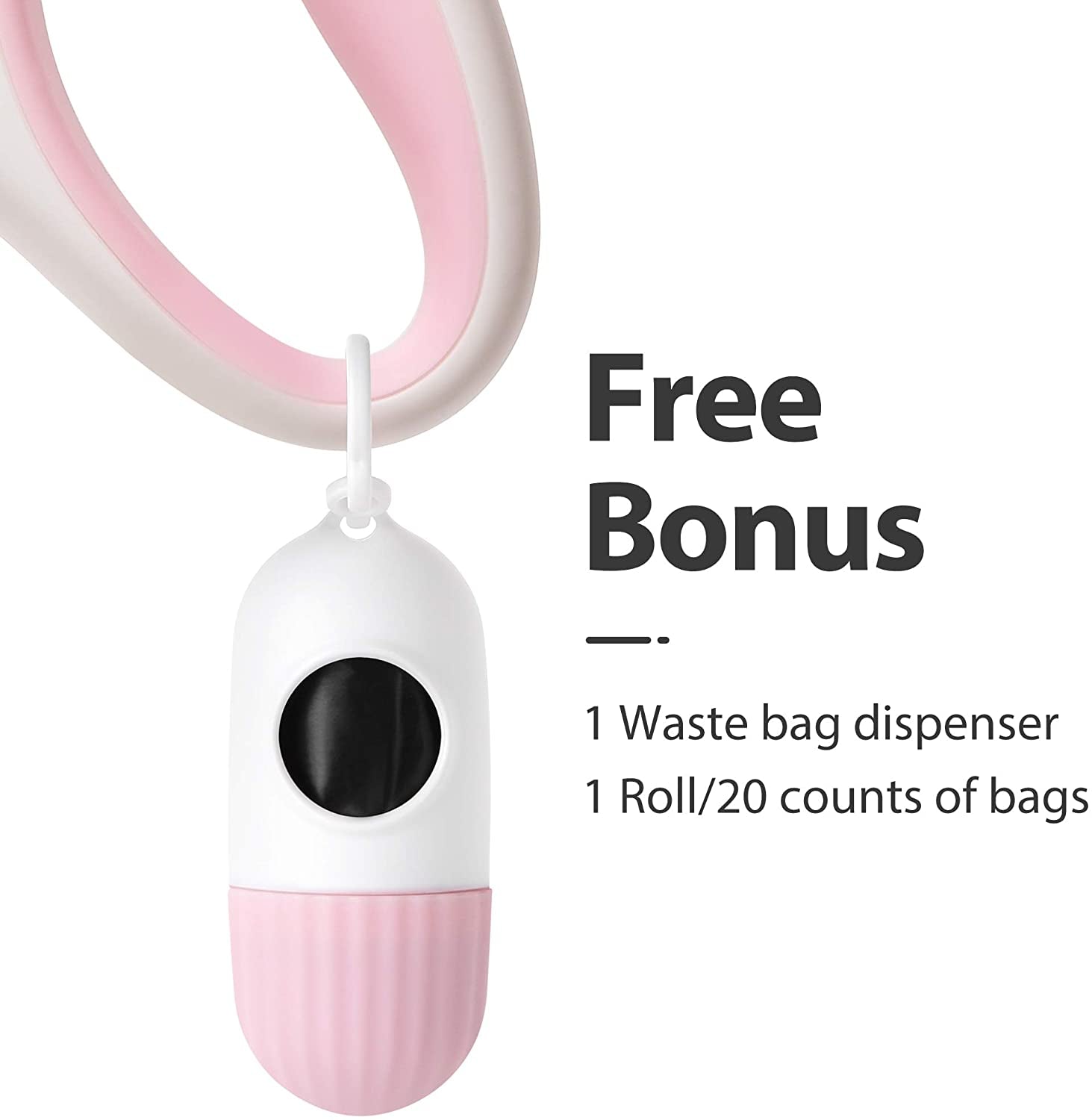 10 Ft Retractable Dog Leash with Waste Bag Dispenser – Tangle-Free, Reflective Leash for Cats & X-Small Dogs up to 18 lbs – Anti-Slip Handle, Includes Poop Bags (XS, White)