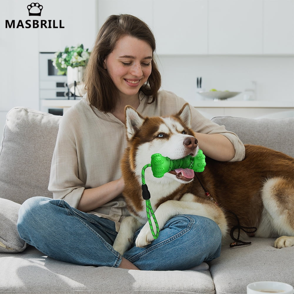 Ultra-Durable Natural Rubber Dog Chew Toys for Aggressive Chewers – Tough Teeth-Grinding & Interactive Chew Toy for Medium to Large Dogs, Promotes Dental Health & Prevents Boredom