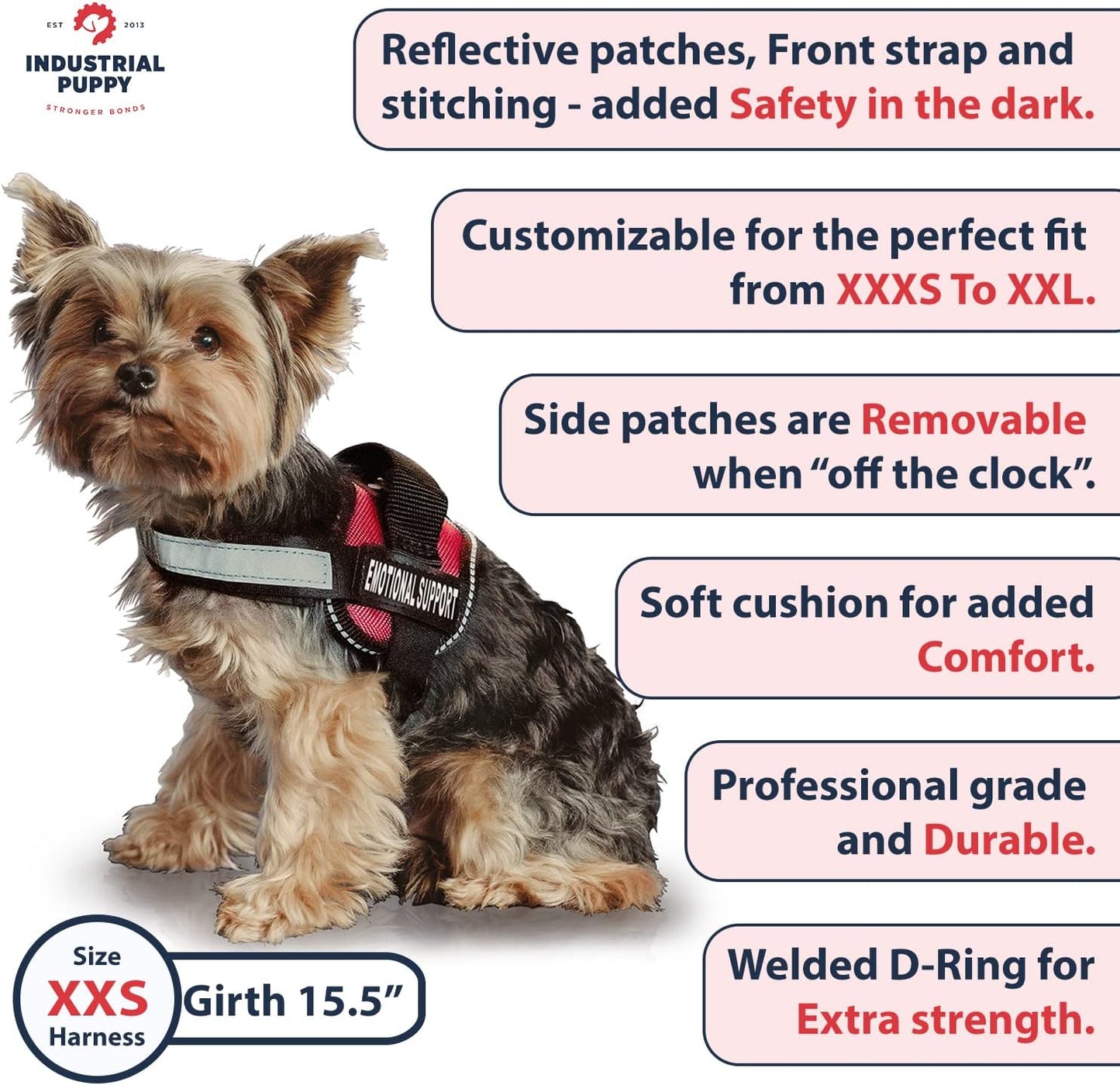 Emotional Support Vest Harness with Hook