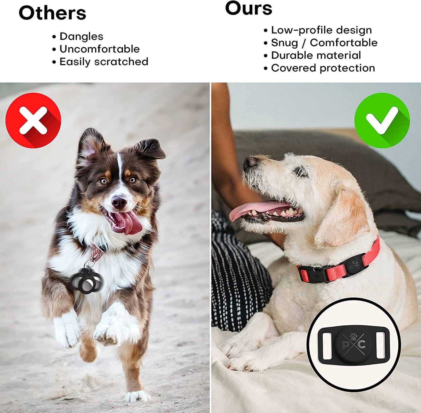 Durable Airtag Dog Collar Holder – Secure & Protective Tracker Case for Dogs & Cats Using Apple Airtag Technology