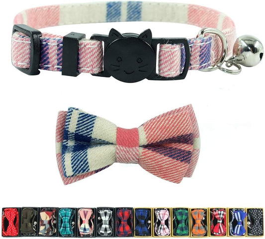 Cat Collar Breakaway with Bell and Bow Tie