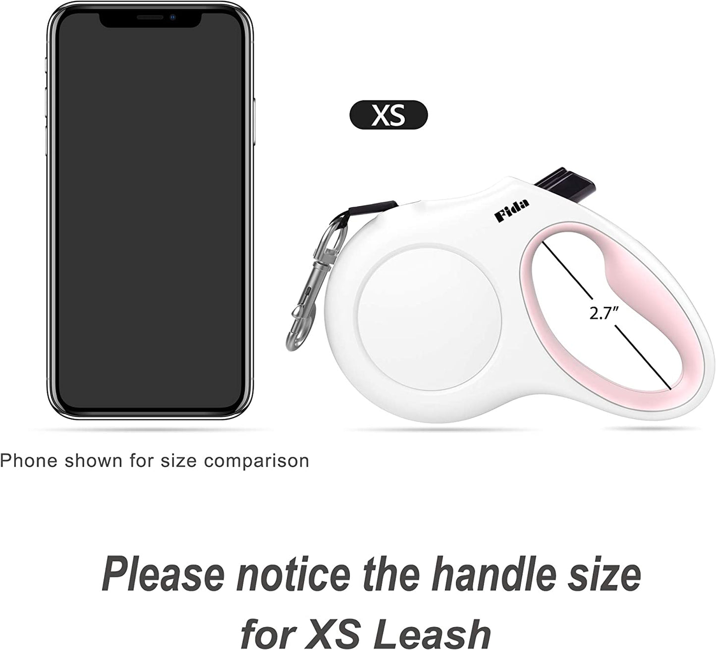 10 Ft Retractable Dog Leash with Waste Bag Dispenser – Tangle-Free, Reflective Leash for Cats & X-Small Dogs up to 18 lbs – Anti-Slip Handle, Includes Poop Bags (XS, White)
