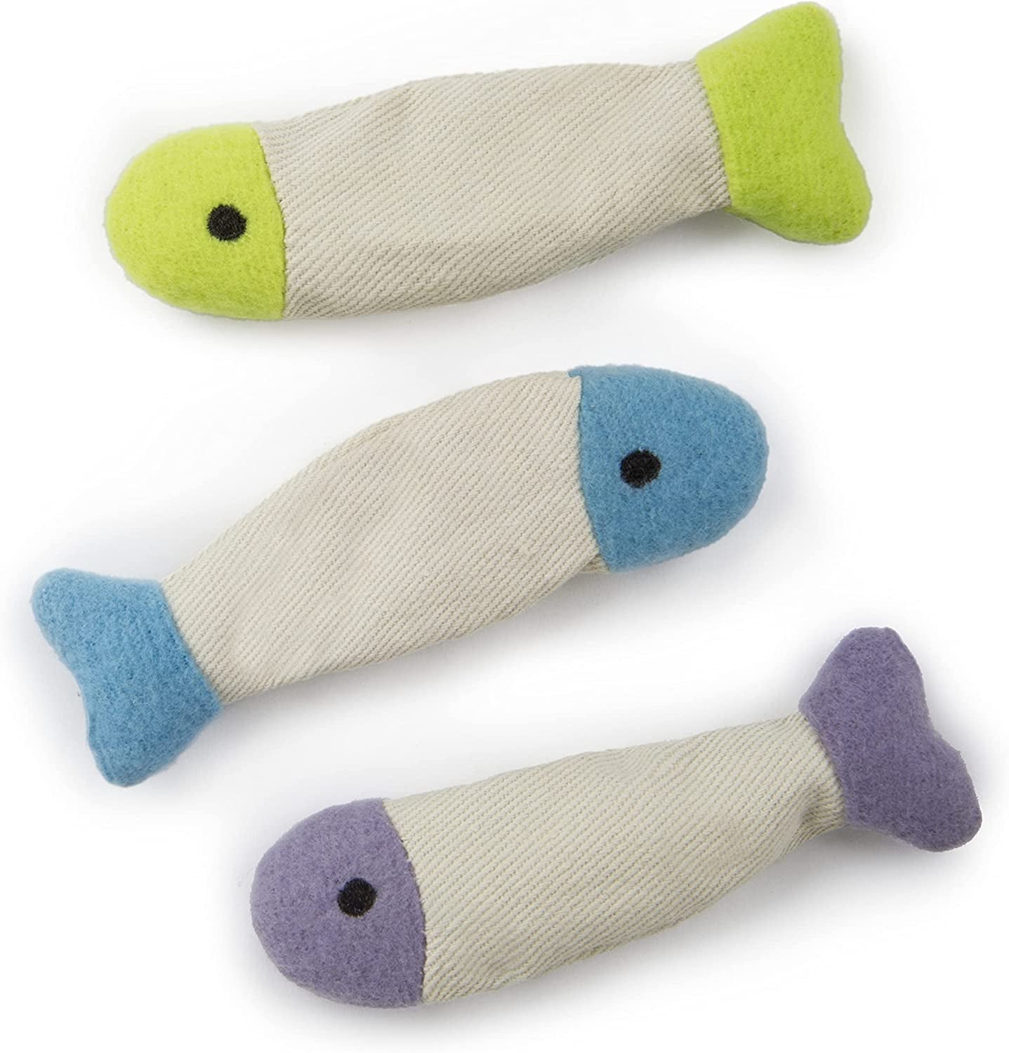 Multi-Color Catnip Fish Toys (3 Pack) – Crinkle Sound for Interactive Play