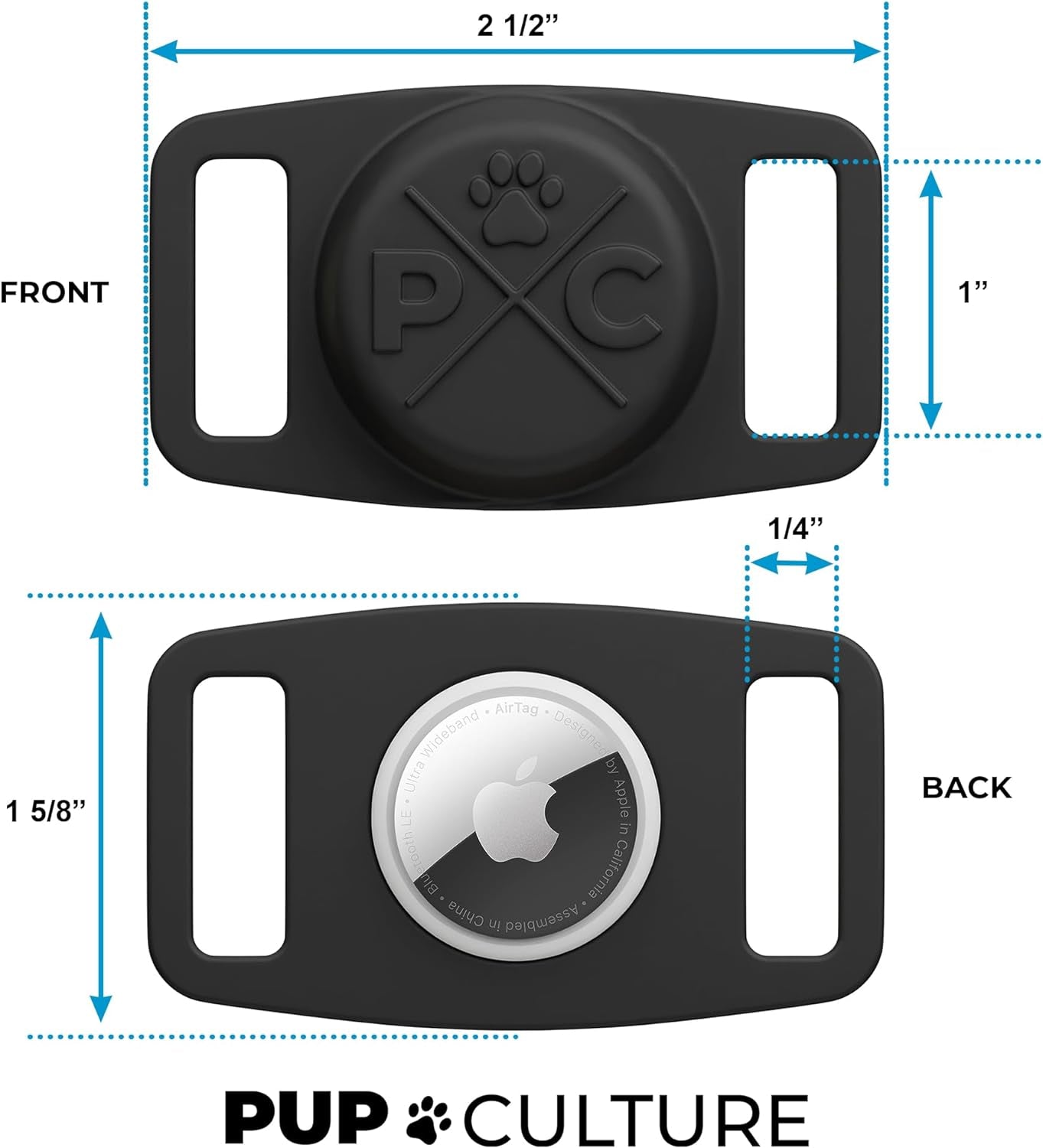 Durable Airtag Dog Collar Holder – Secure & Protective Tracker Case for Dogs & Cats Using Apple Airtag Technology